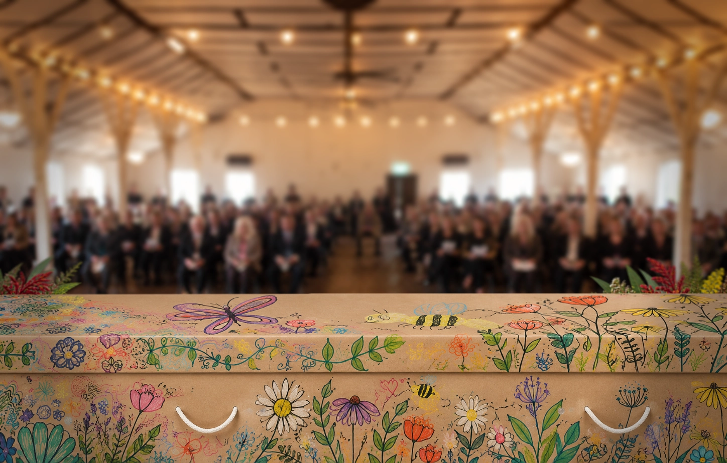 A funeral in a hall. How it actually works.