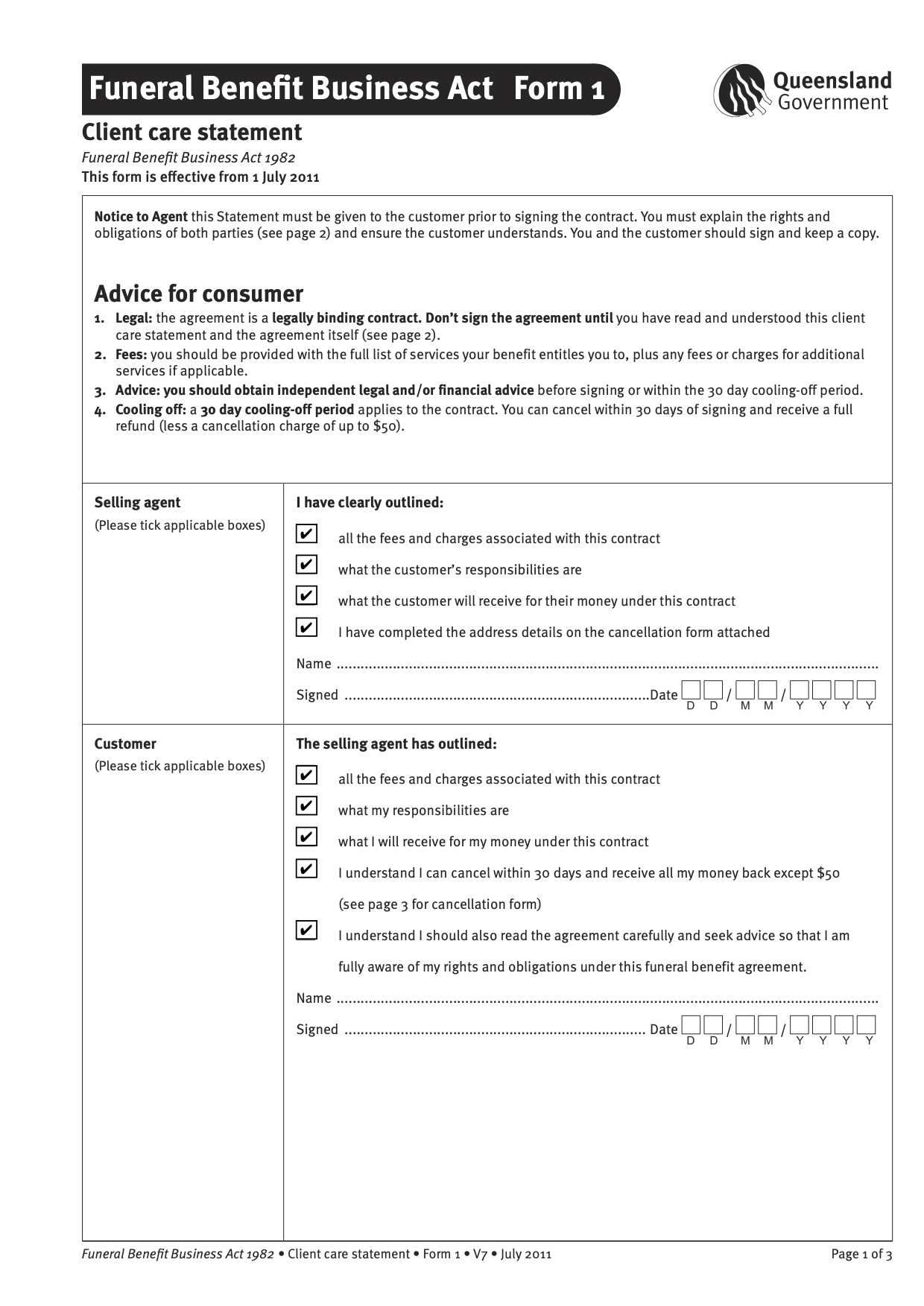 Client Care Statement